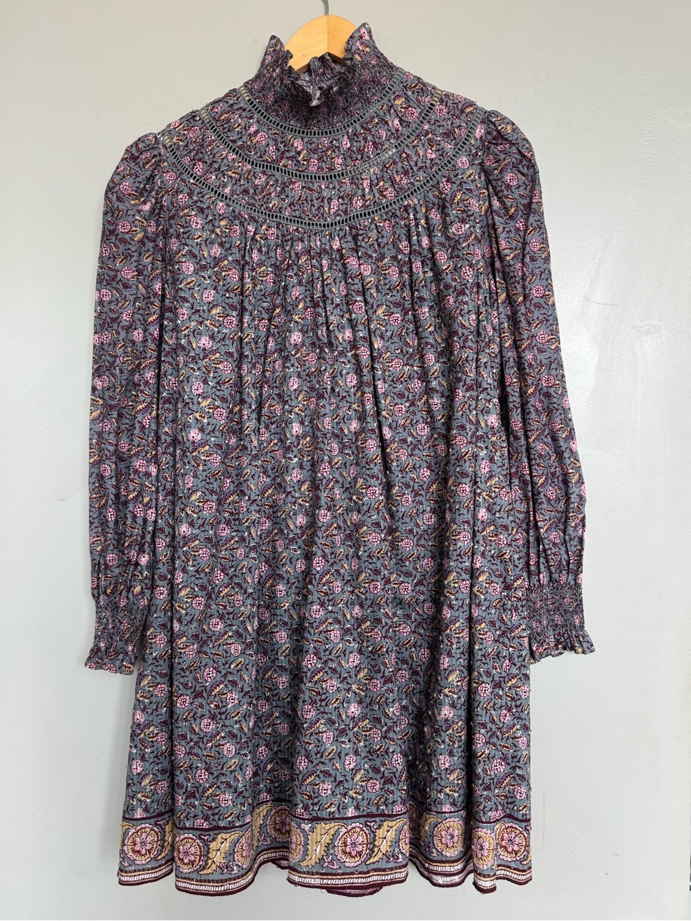 NWT Hunter Bell NYC Chandler Smocked High-Neck Floral Mini Dress Size XS - Picture 5 of 7